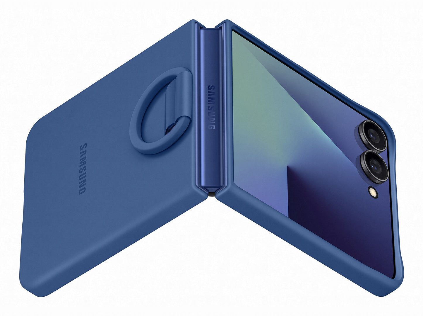 Samsung Silicone Ring Case Flip7 Blauw