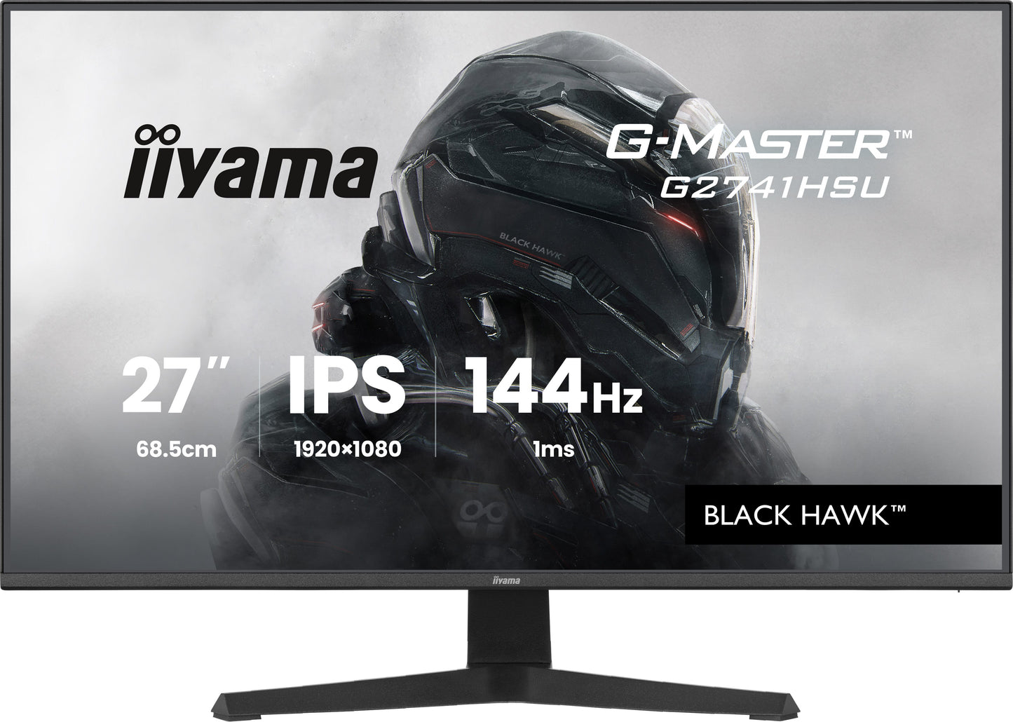 IIYAMA 27WIDE LCD, G-Master Black Hawk, 1920 x 1080, 144 Hz IPS panel, LED Bl., Freesync,  USB-Hub(2xOut v2.0),  350 cd/m², 1500:1 Static C