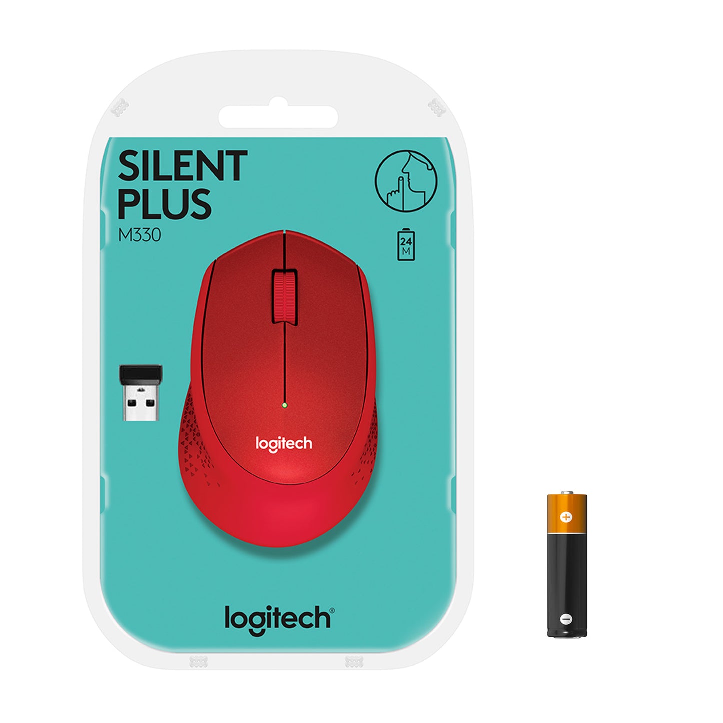 Logitech Wireless Mouse M330 Silent Plus Red