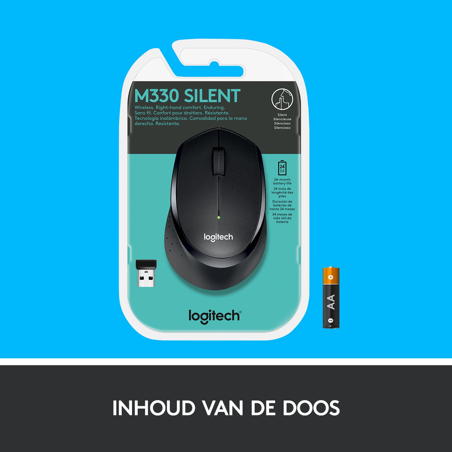 Logitech Wireless Mouse M330 Silent Plus Black