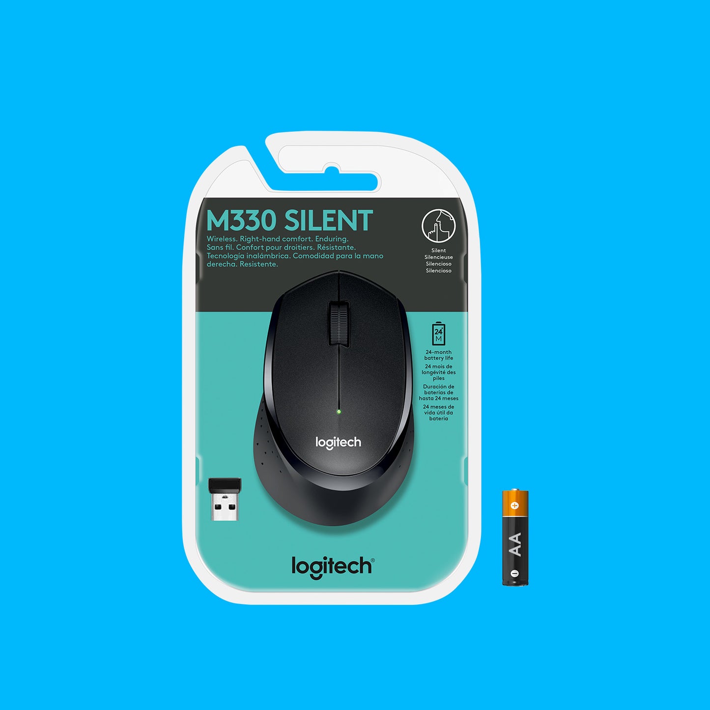 Logitech Wireless Mouse M330 Silent Plus Black