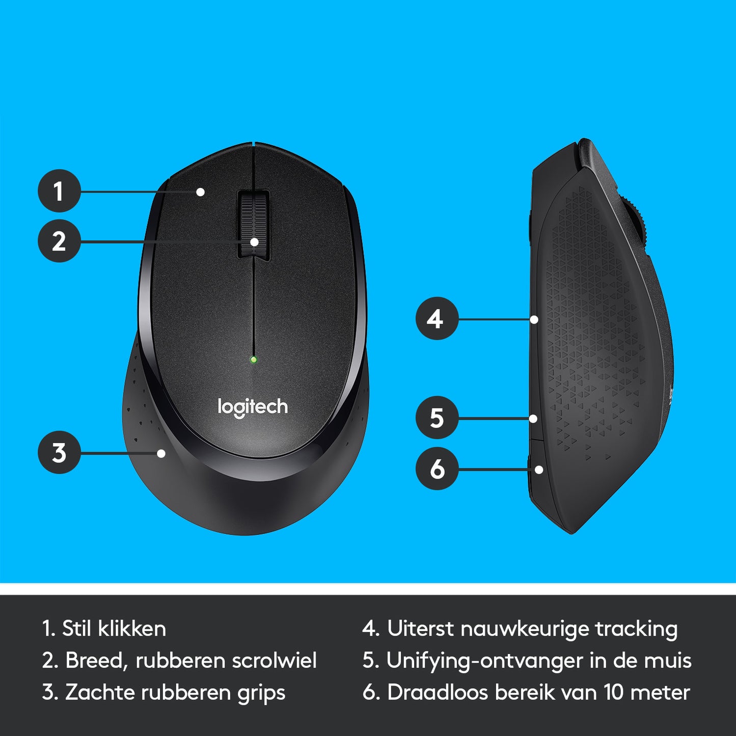 Logitech Wireless Mouse M330 Silent Plus Black