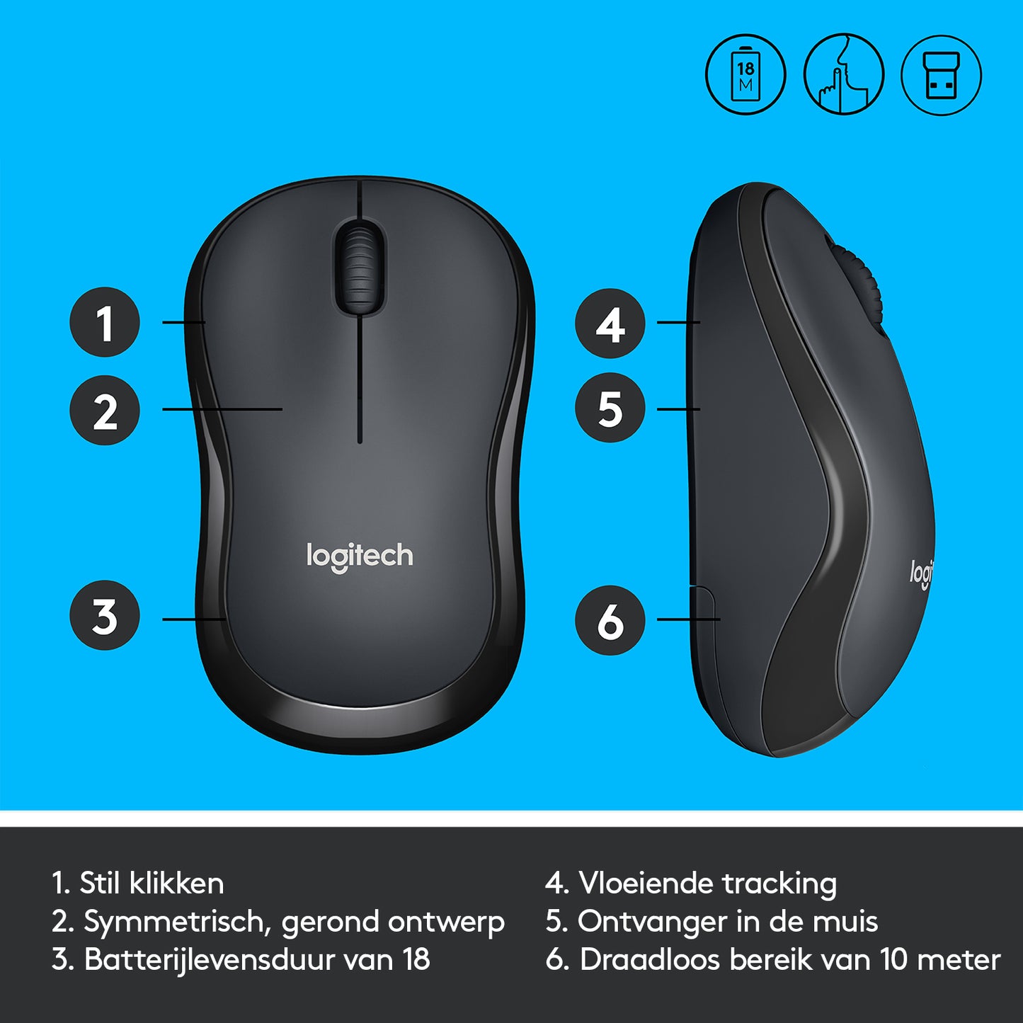 Logitech Wireless Mouse M220 Silent Black