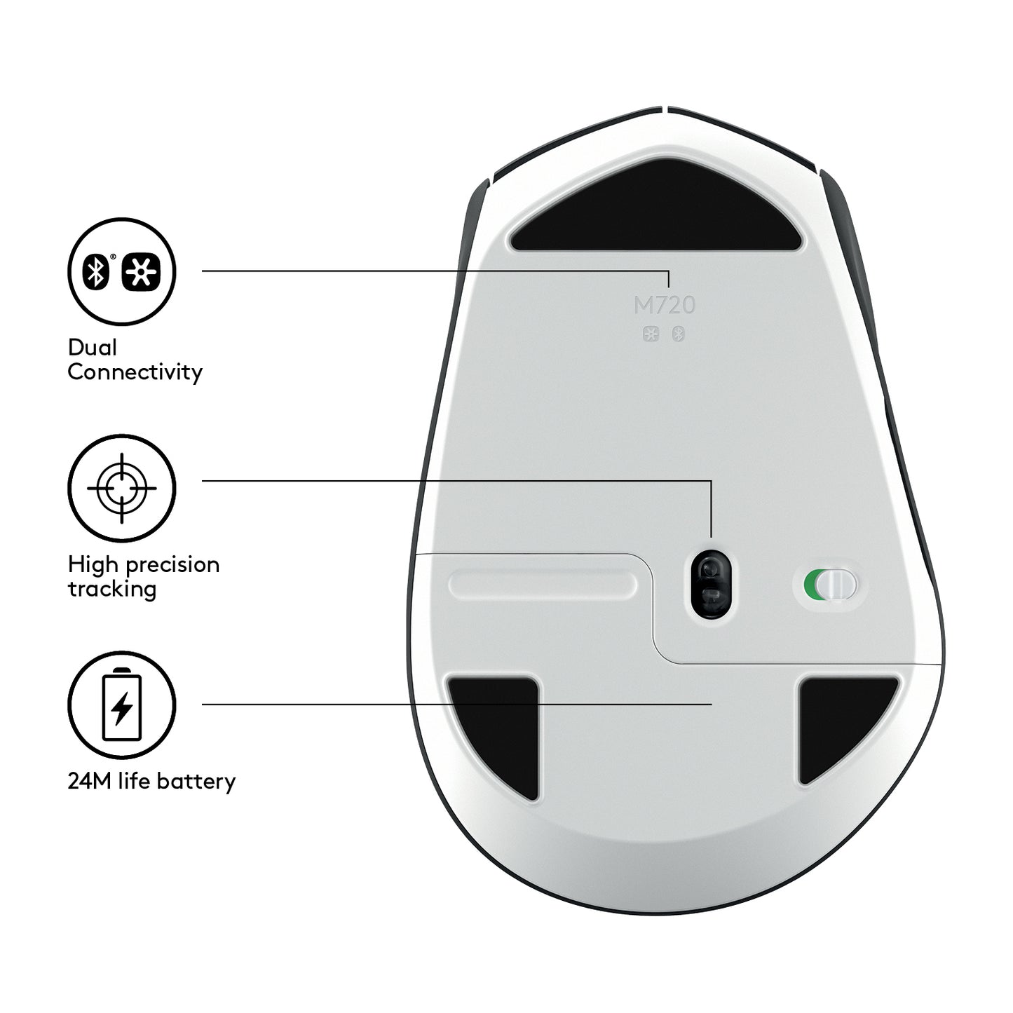 Logitech M720 Triathlon draadloze muis voor meerdere apparaten