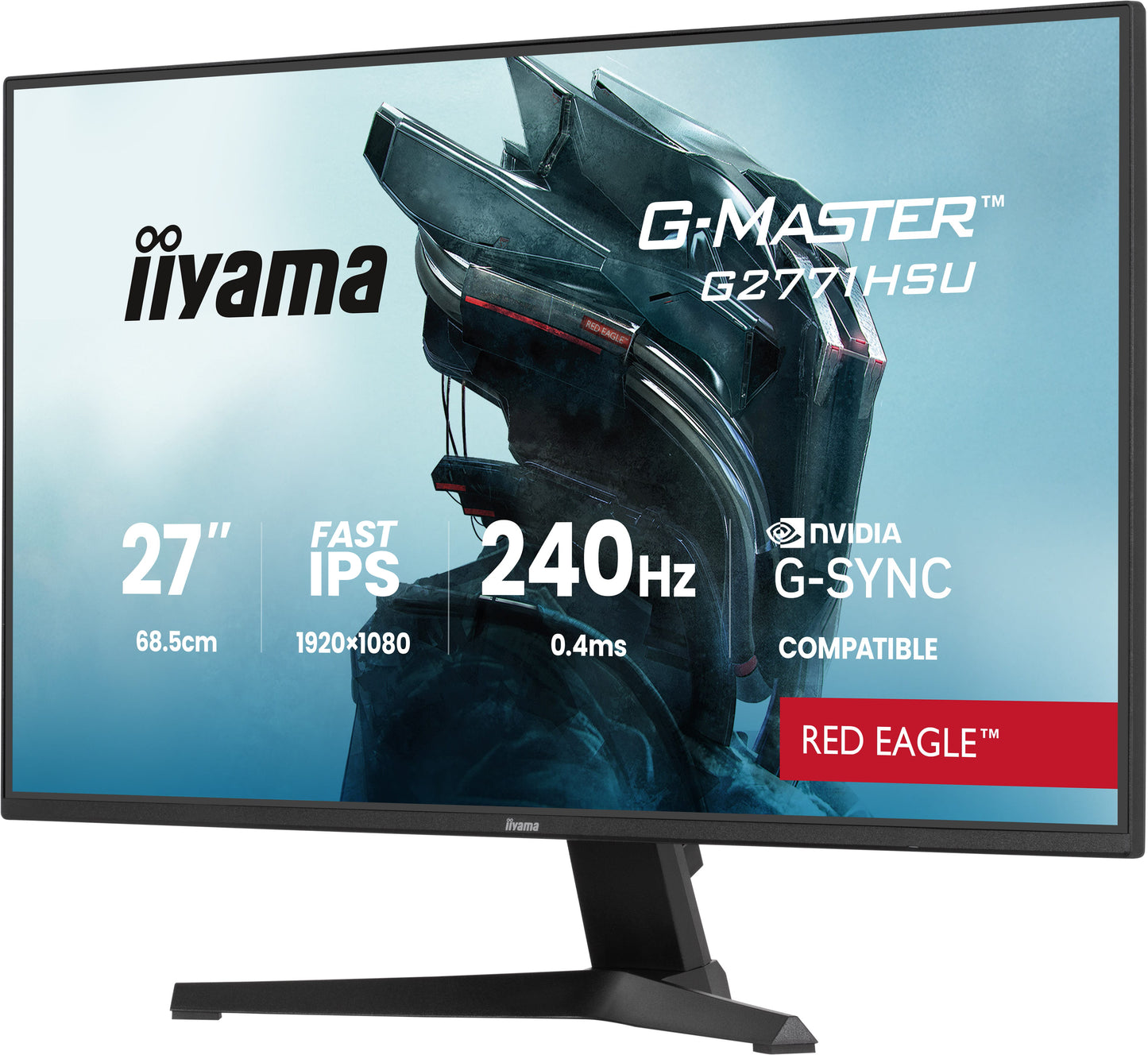 IIYAMA 27WIDE LCD, G-Master Red Eagle, 1920 x 1080, 240 Hz Fast IPS panel, LED Bl., USB-Hub (1xOut v3.2 + 1xUSB-C(5 Watt)), 350 cd/m², 1000