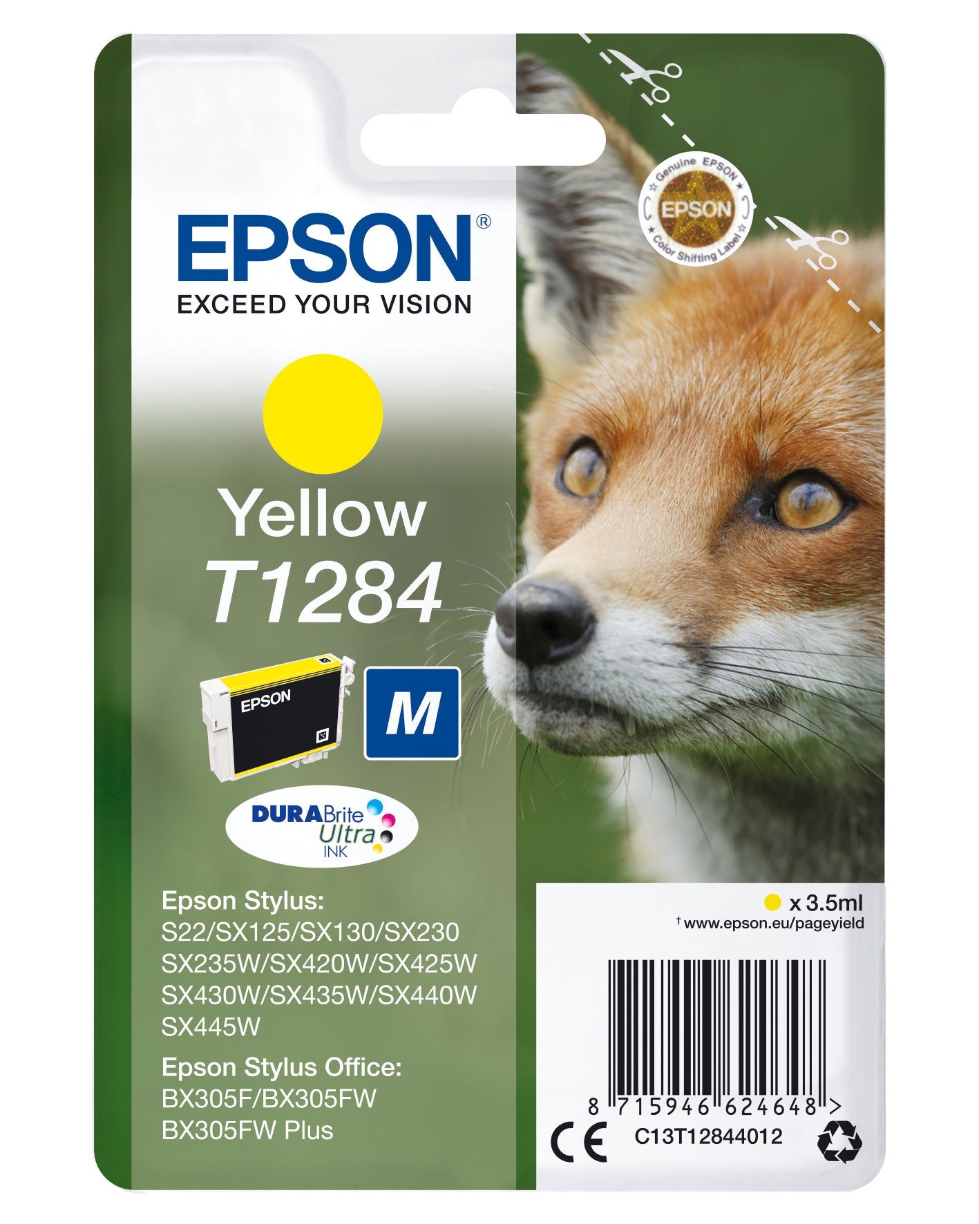 Singlepack Yellow T1284 DURABrite UltraInk