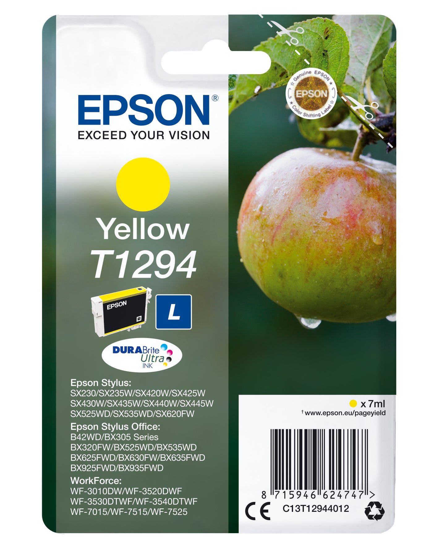 Singlepack Yellow T1294 DURABrite UltraInk