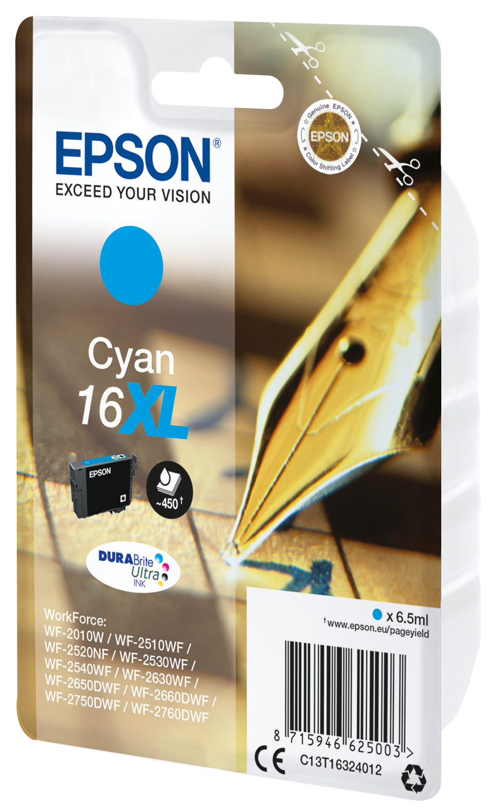 Singlepack Cyan 16XL DURABrite Ultra Ink