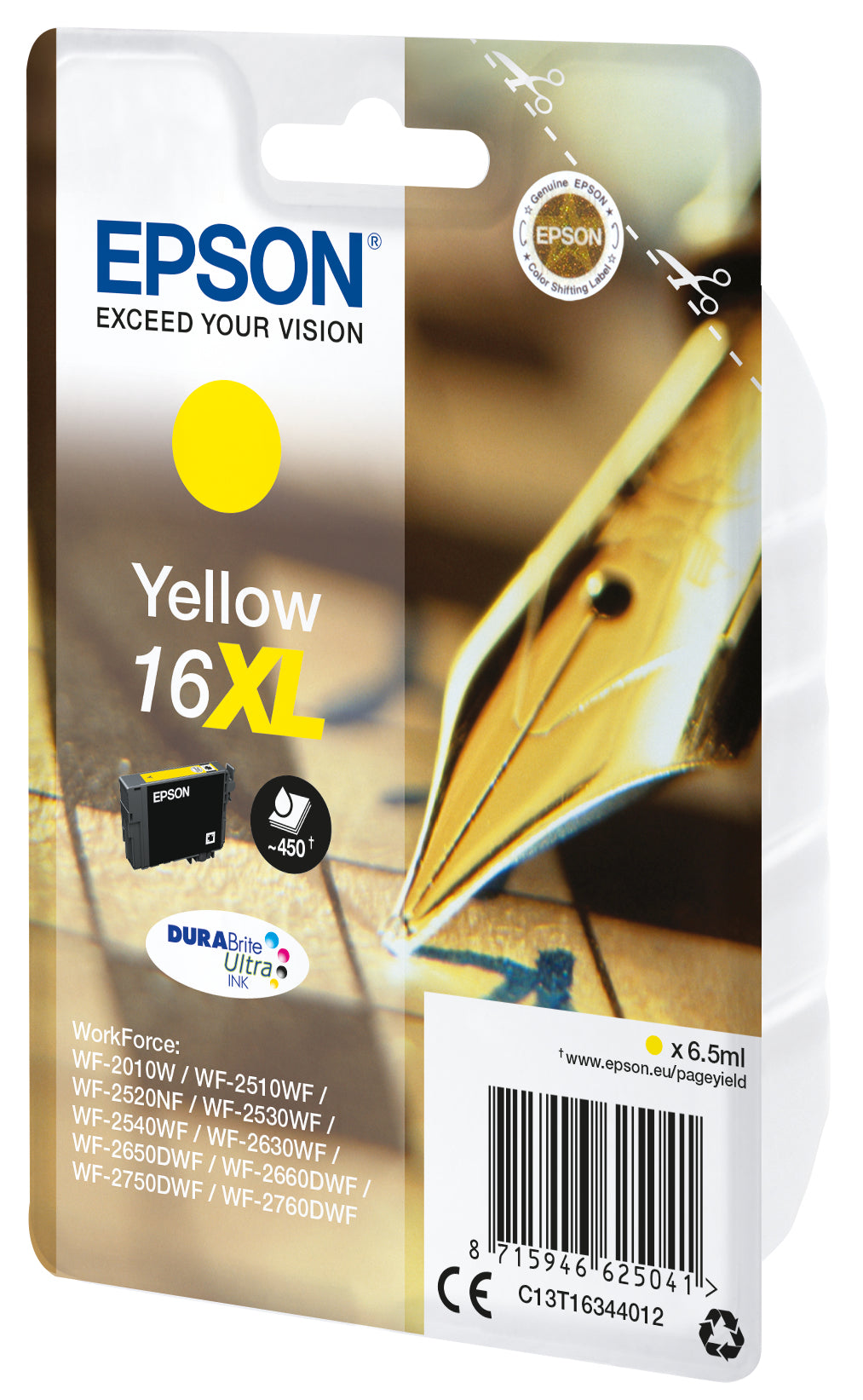 Singlepack Yellow 16XL DURABrite Ultra Ink