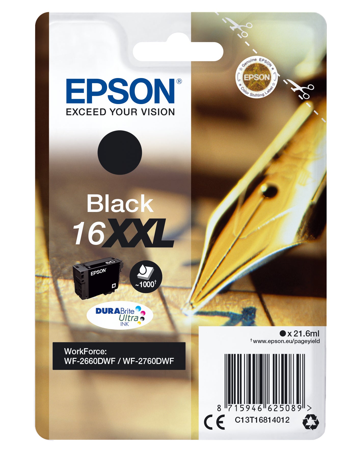 Singlepack Black 16XXL DURABrite Ultra Ink