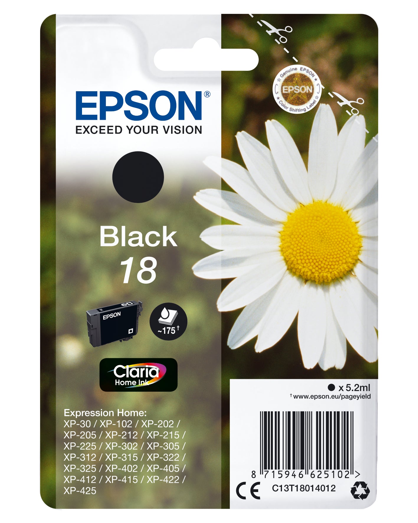 Singlepack Black 18 Claria Home Ink
