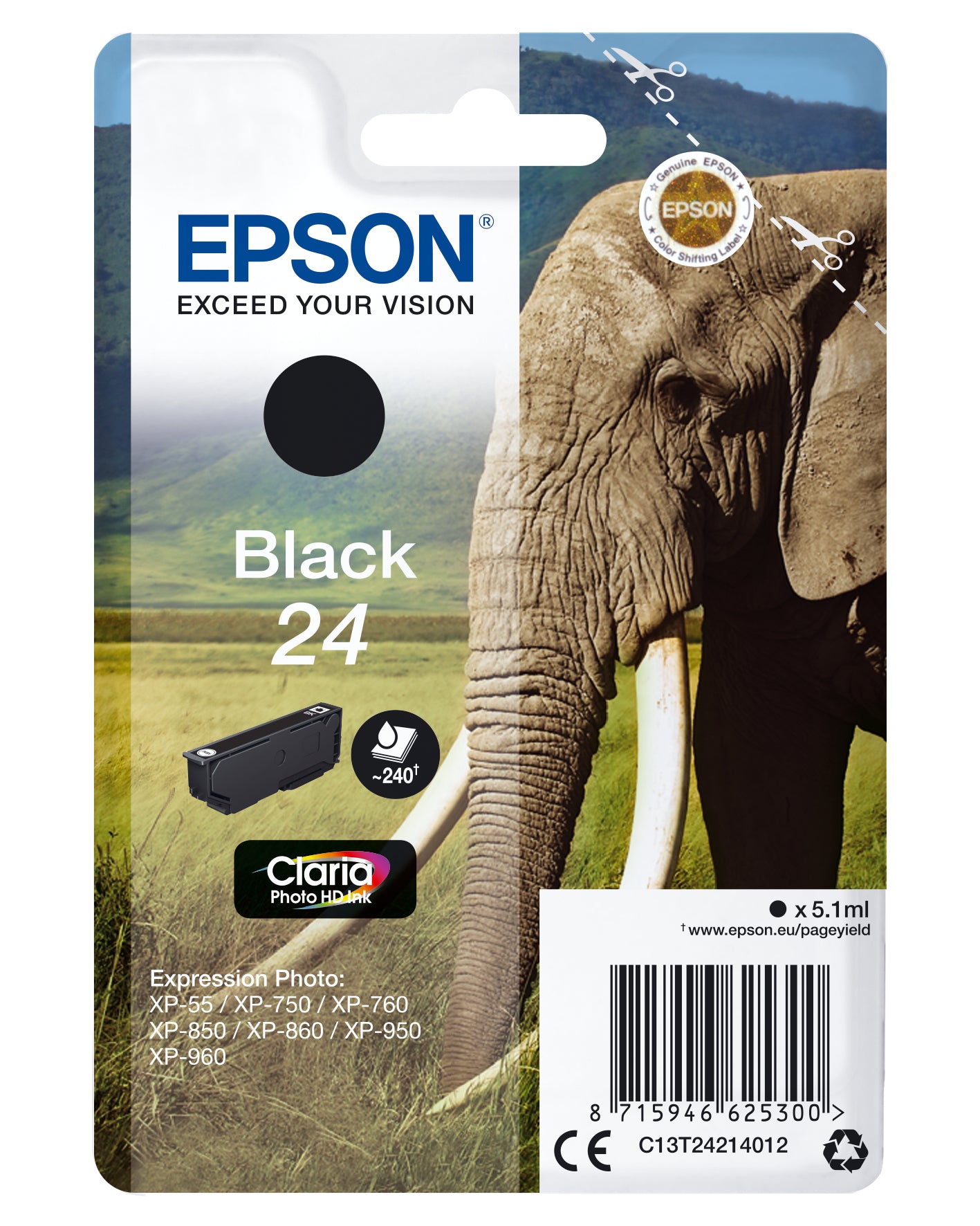 Singlepack Black 24 Claria Photo HD Ink