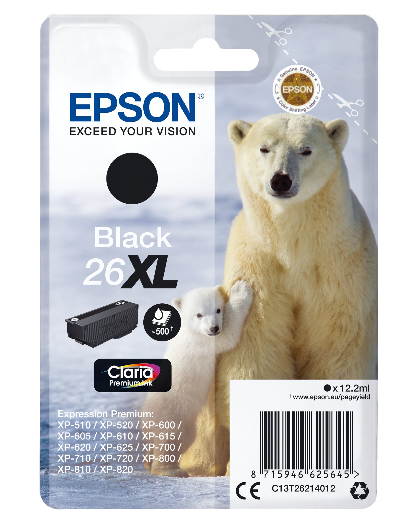 Singlepack Black 26XL Claria Premium Ink