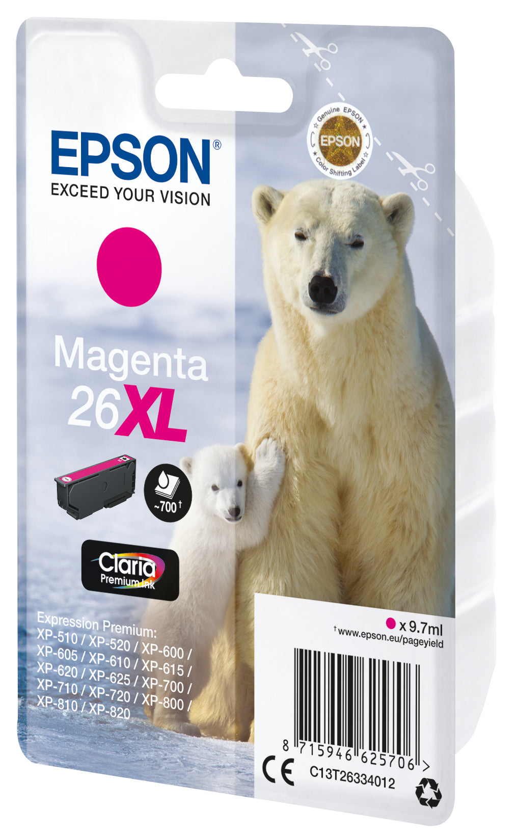 Singlepack Magenta 26XL Claria Premium Ink