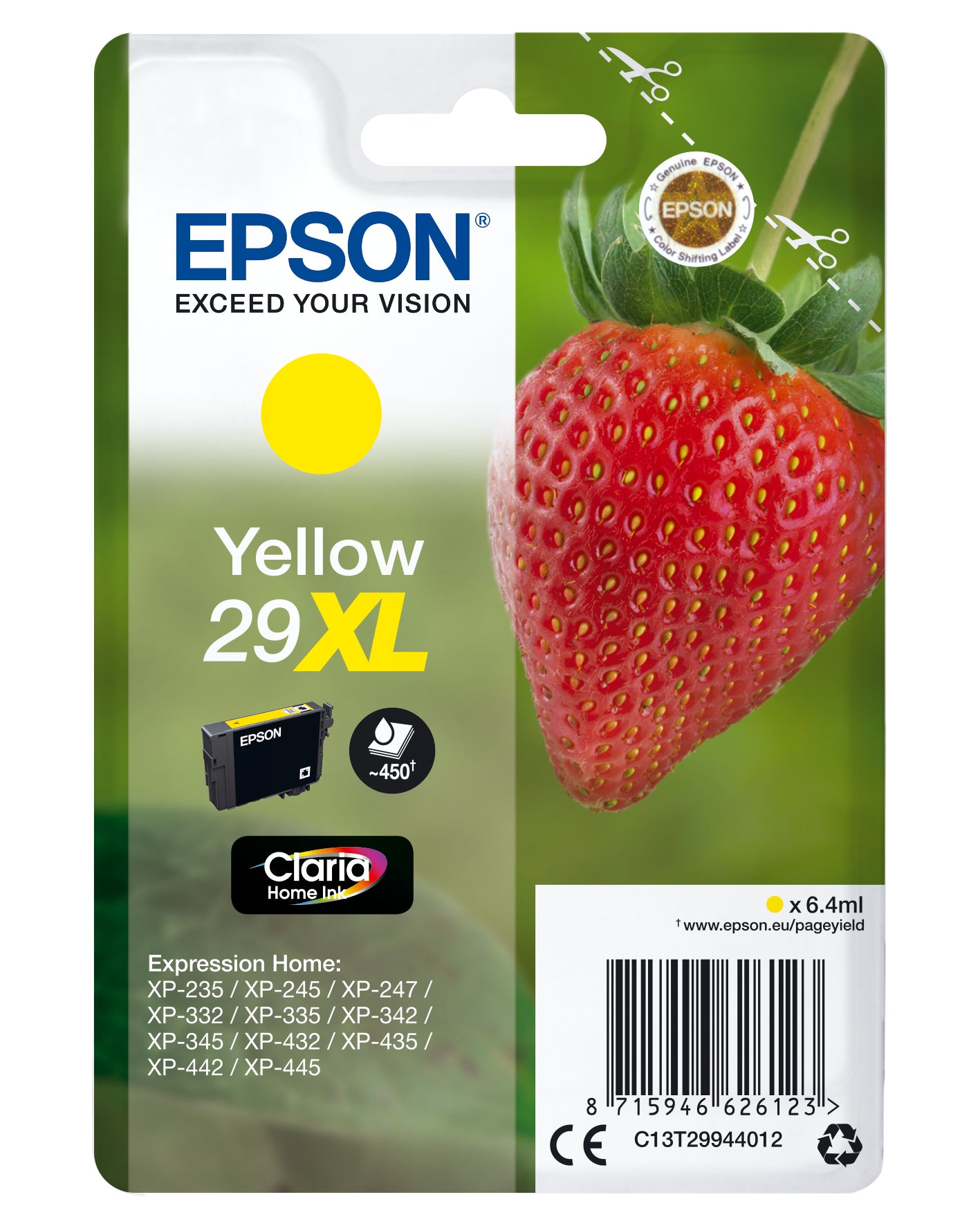 Singlepack Yellow 29XL Claria Home Ink