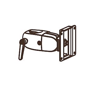 POLE CLAMP SINGLE PIVOT W/ P/L BLACK 47-058-200