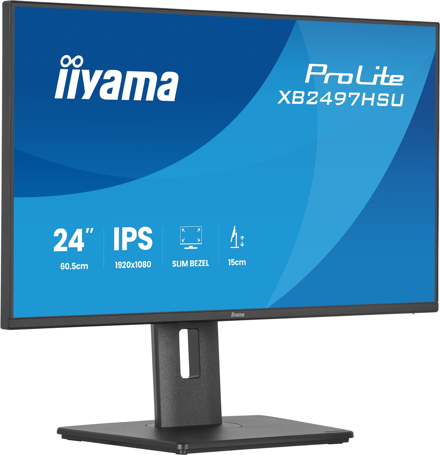 IIYAMA 24inch IPS-panel 1920x1080 120Hz EyeComfort 15cm Height Adj. Stand 350cd/m2 Speakers HDMI DisplayPort 1ms MPRT USB 2x