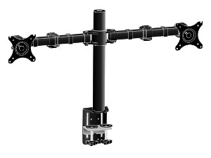 Flexible desk mount for dual monitor. Desk mount with clamp. Monitor size 10-30 , VESA 75x75 or 100x100mm, <=10kg.