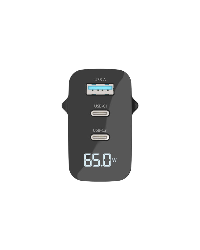 65W Power Delivery Wall Charger with LED display
