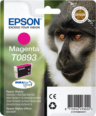EPSON T0893 inktcartridge magenta low capacity 3.5ml 1-pack blister zonder alarm