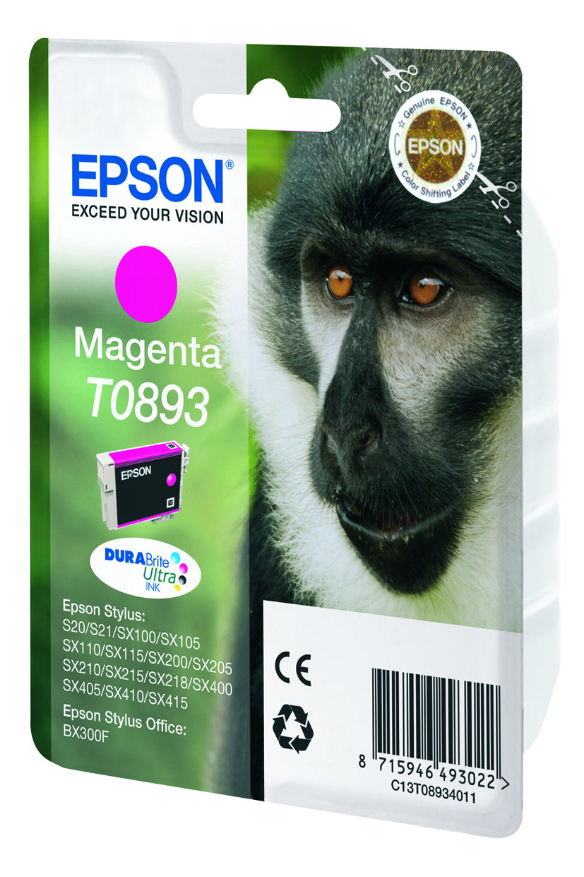 EPSON T0893 inktcartridge magenta low capacity 3.5ml 1-pack blister zonder alarm
