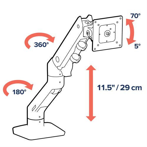 HX DESK MONITOR ARM WHITE 45-475-216