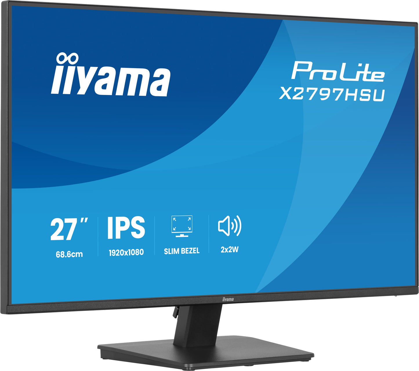 IIYAMA 27inch IPS-panel 1920x1080 120Hz EyeComfort 350cd/m2 Speakers HDMI DisplayPort 1ms MPRT USB 2x 3.2+2x C