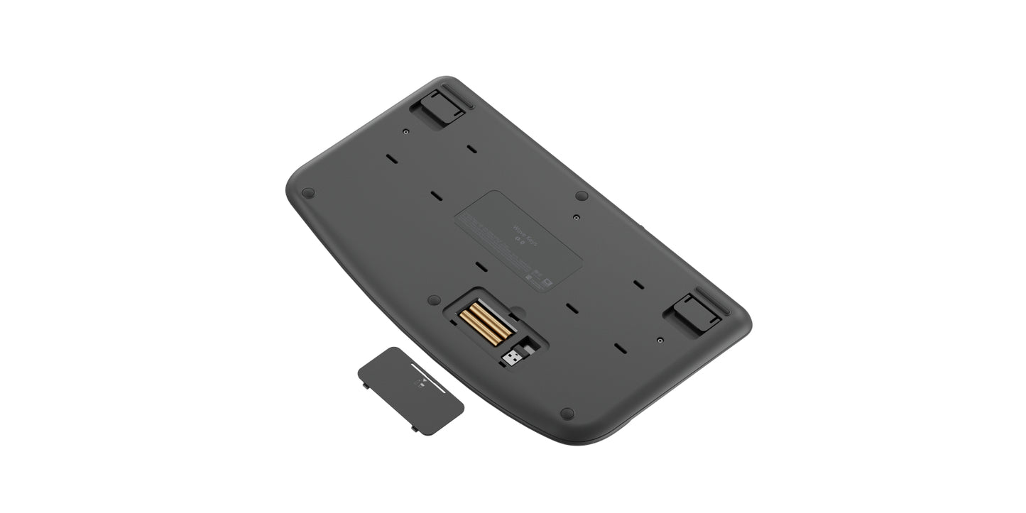 Logitech Wave Keys - Draadloos ergonomisch toetsenbord, gewatteerde handsteun, Easy-Switch, Bluetooth, Logi Bolt-ontvanger, voor Windows/Mac