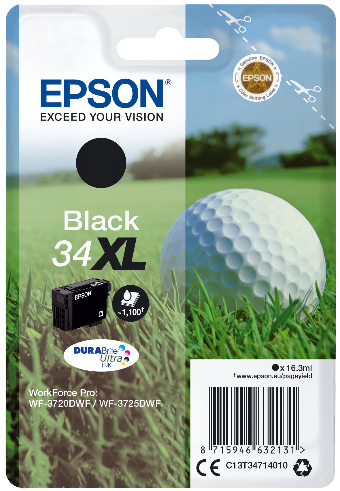 EPSON Singlepack 34XL Zwart DURABrite Inkt Ultra (XL)