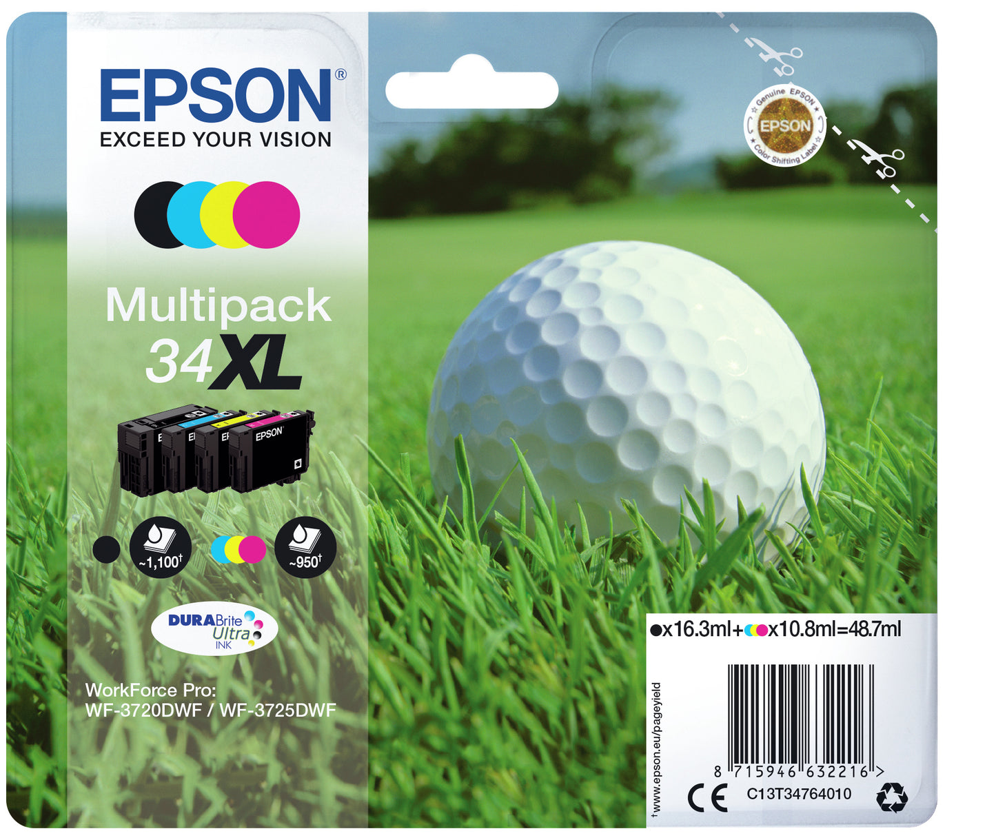 EPSON Multipack 4-kleuren 34XL DURABrite Inkt Ultra CMYK (XL)