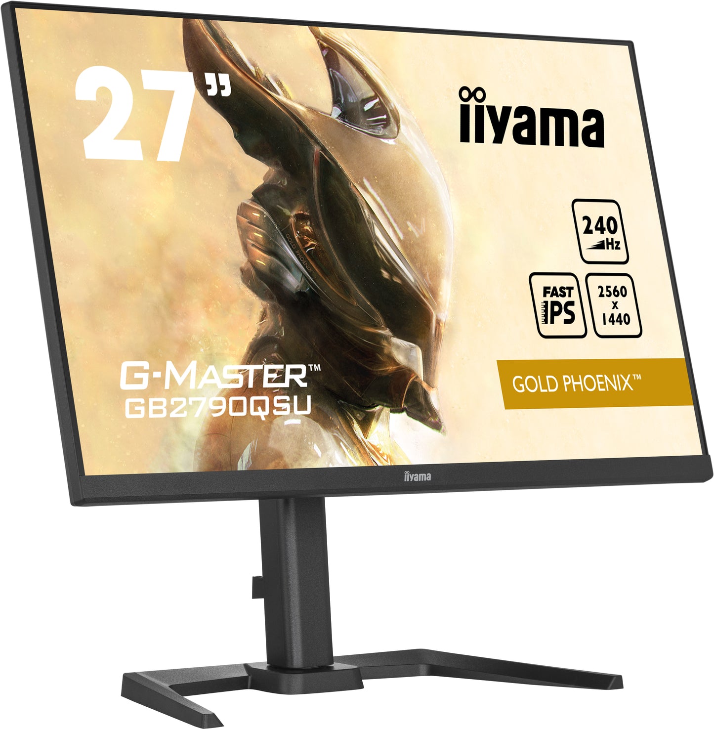IIYAMA 27  ETE Fast IPS Gaming, G-Master Gold Phoenix, FreeSync Premium, 2560x1440@240Hz, 400cd/m², 1000:1, HDMI, DisplayPort, 1ms (GtG), Sp
