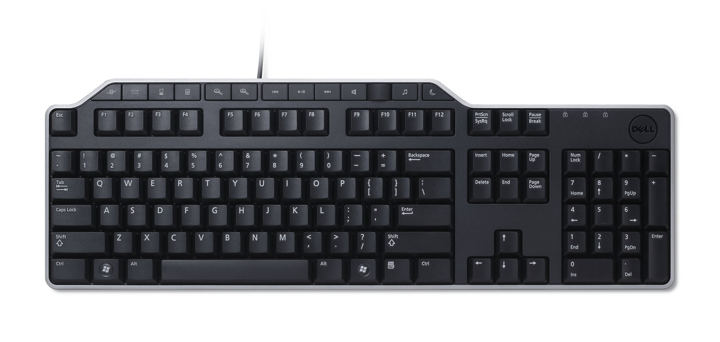 Keyboard : US/Euro (QWERTY) Dell KB-522Wired Business Multimedia USB Keyboard Black (Kit)