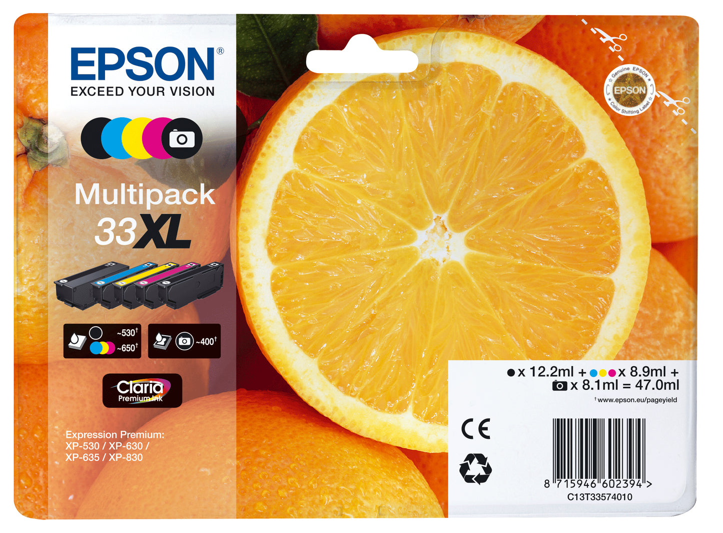 EPSON Multipack Oranges not alarmed - Claria Premium Ink