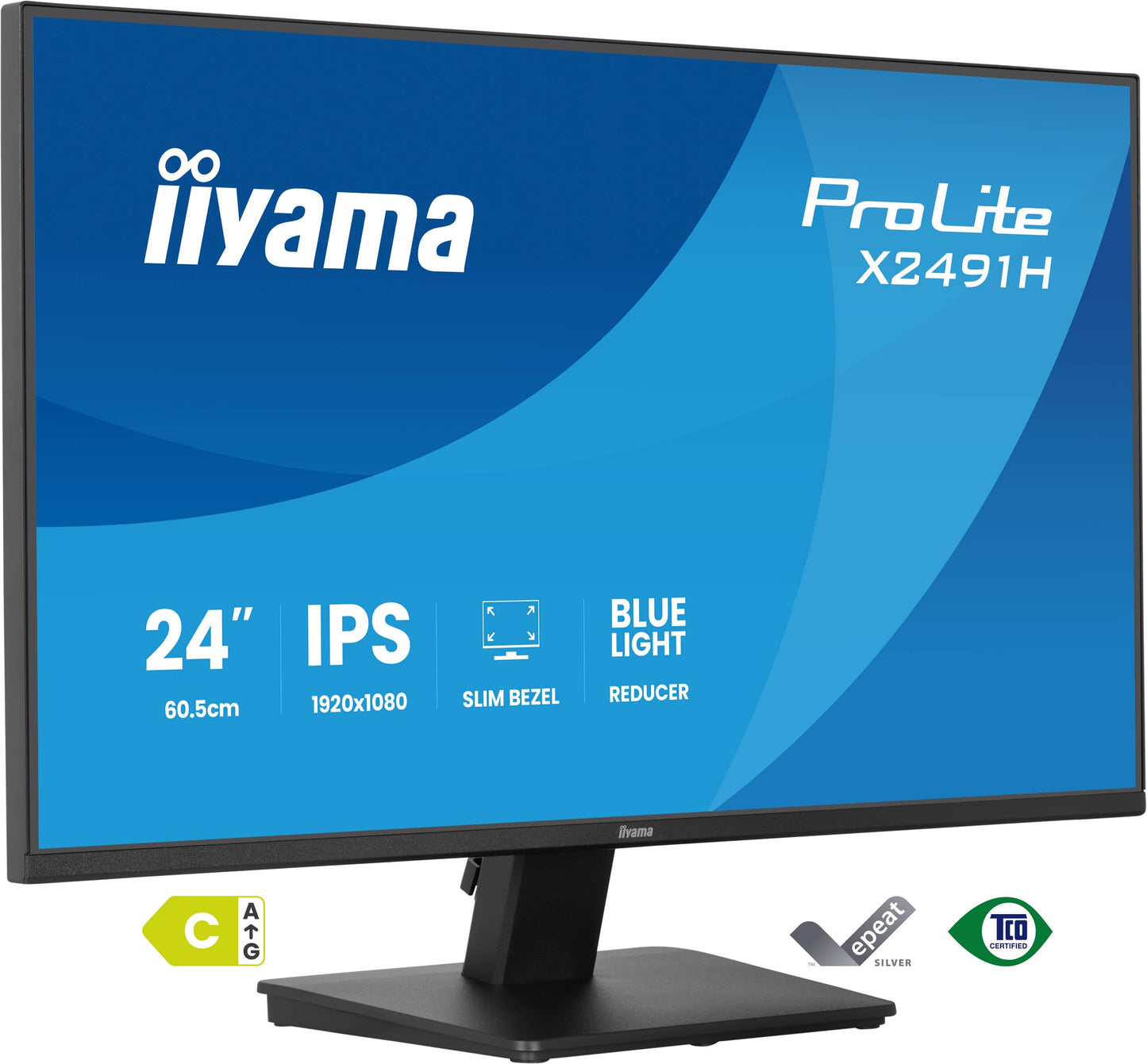 Iiyama Prolite X2491H-B1 24WIDE LCD, 1920 x 1080, 120 Hz IPS panel, LED Bl., Adaptive Sync, 350 cd/m², 1500:1 Static Contrast, 80.000.000:1