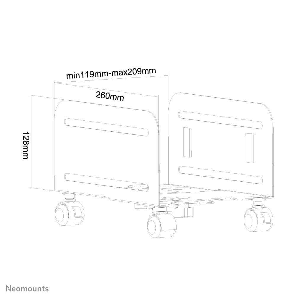 CPU Holder (mobile / width: 12-21 cm) Black 10 kilo