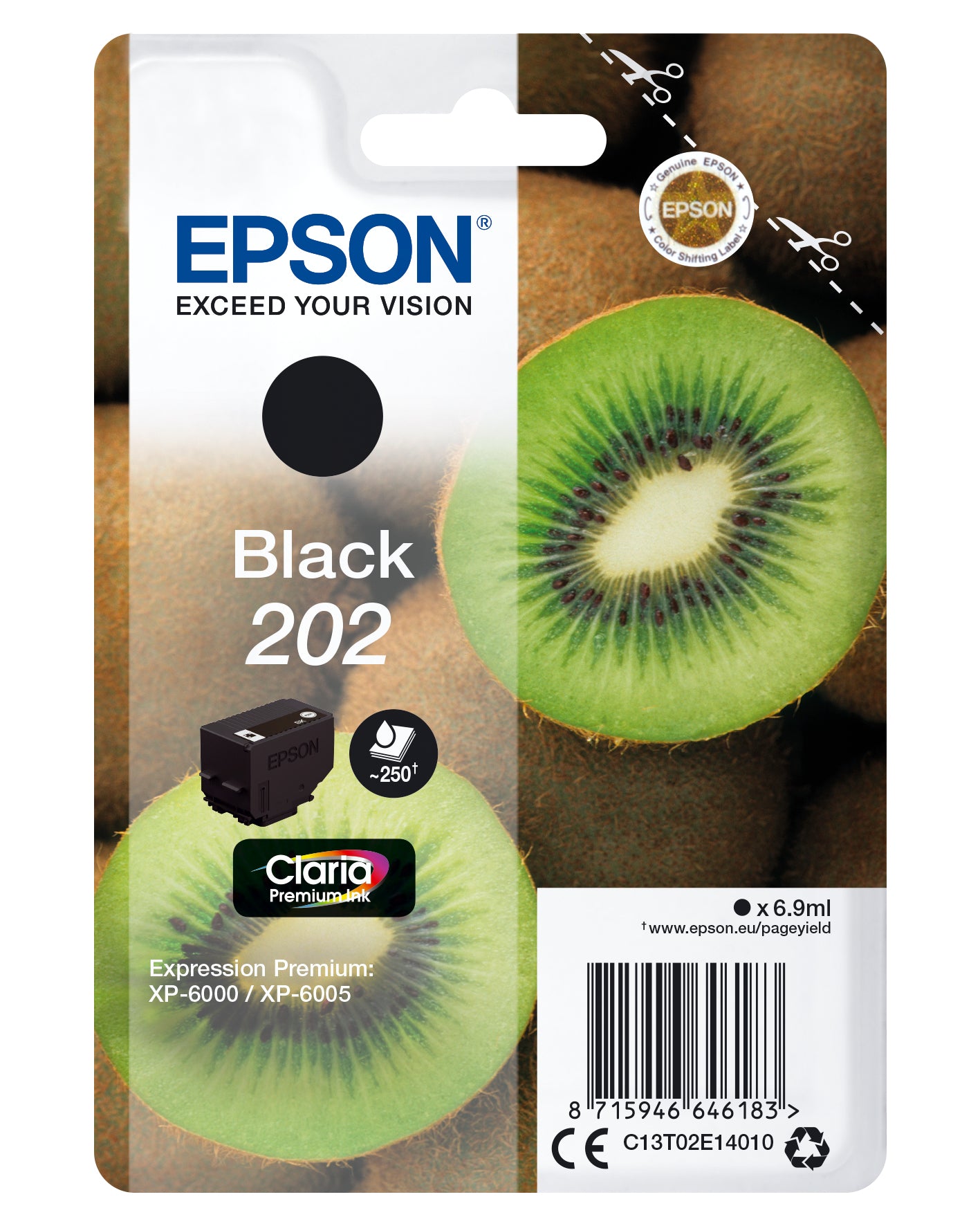 EPSON Singlepack Black 202 Kiwi Clara Premium Ink