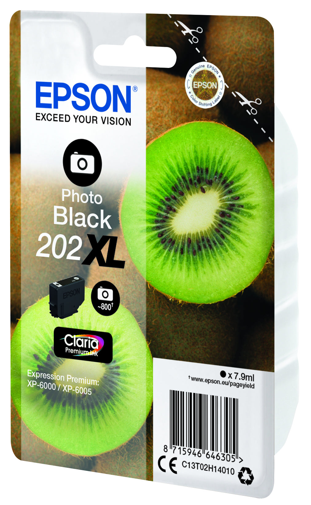 EPSON Singlepack Photo Black 202XL Kiwi Clara Premium Ink