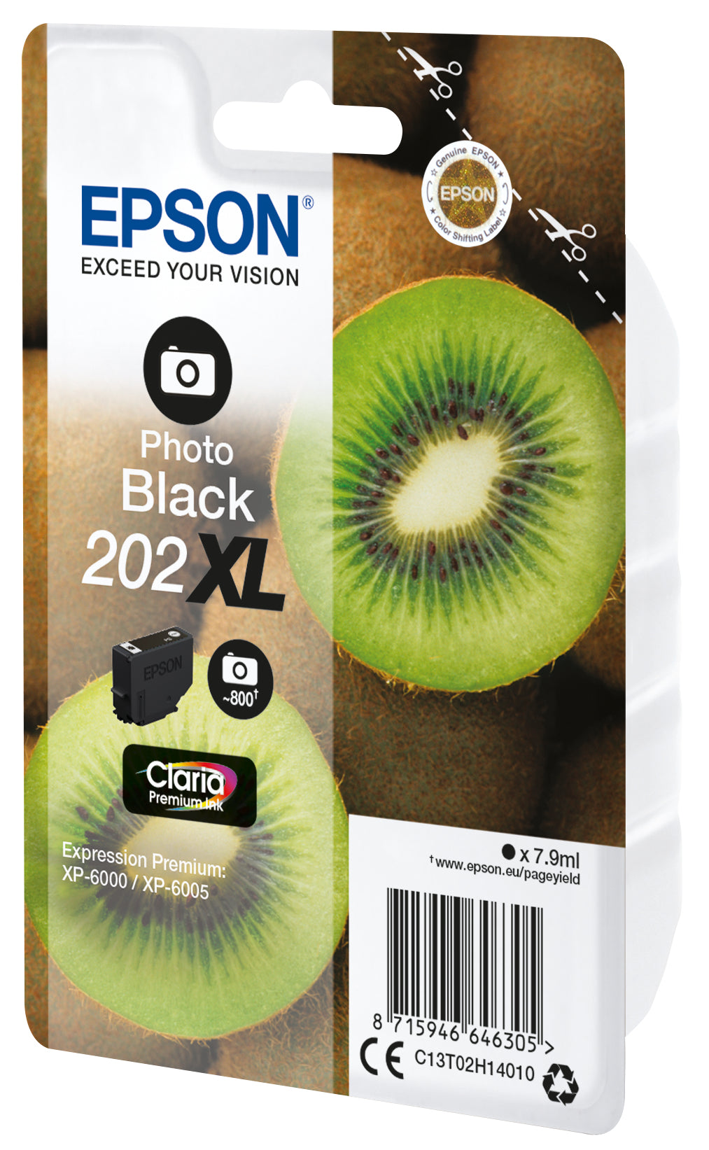EPSON Singlepack Photo Black 202XL Kiwi Clara Premium Ink
