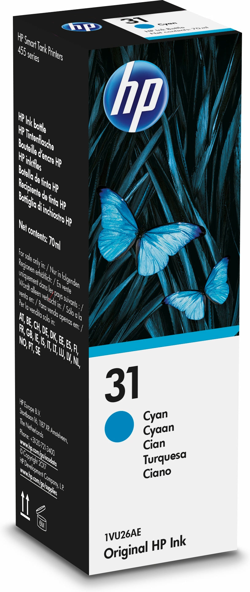 HP INK 31 BOTTLE CYAN