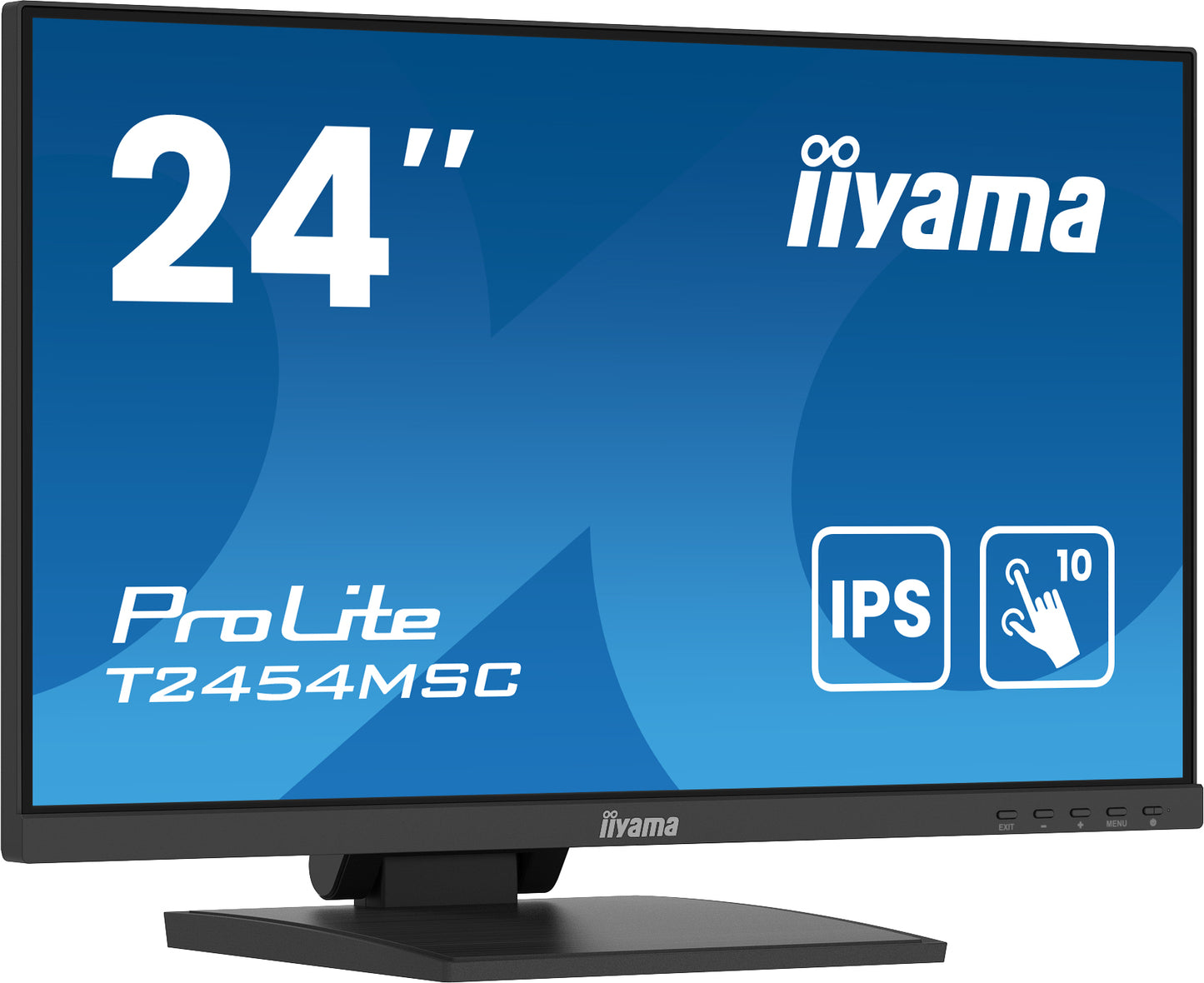 IIYAMA 24WIDE LCD Projective Capacitive 10-Points Touch Screen, 1920 x 1080, IPS panel, LED Bl., Speakers, DisplayPort, HDMI, Double hinge
