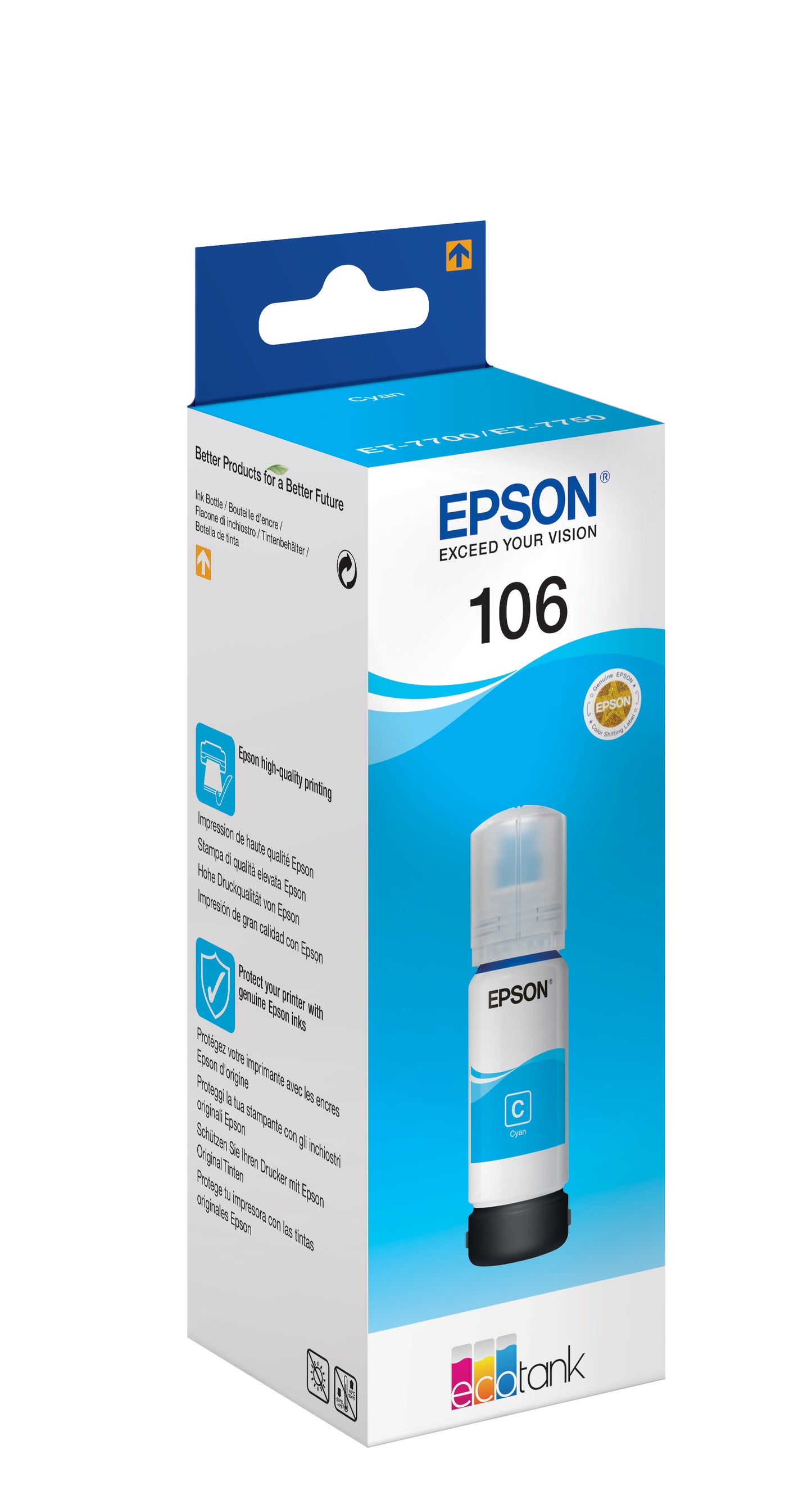 EPSON 106 EcoTank Cyan ink bottle