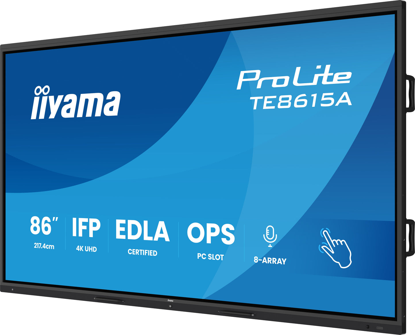 IIYAMA TE8615A-B2AG 86inch Stylish IFP iiWare21E EDLA -Google-GMS-apps Android 14 Octa-core SOC 8/128GB 40-Points DeepContrast IR+