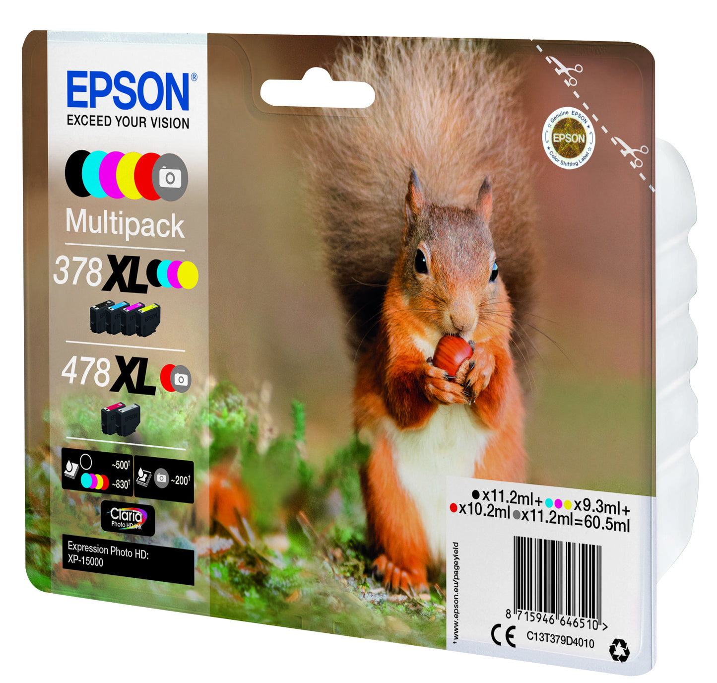 EPSON Multipack 6 colours 378XL/478XL Squirrel incl. R/G Clara Phto HD Ink