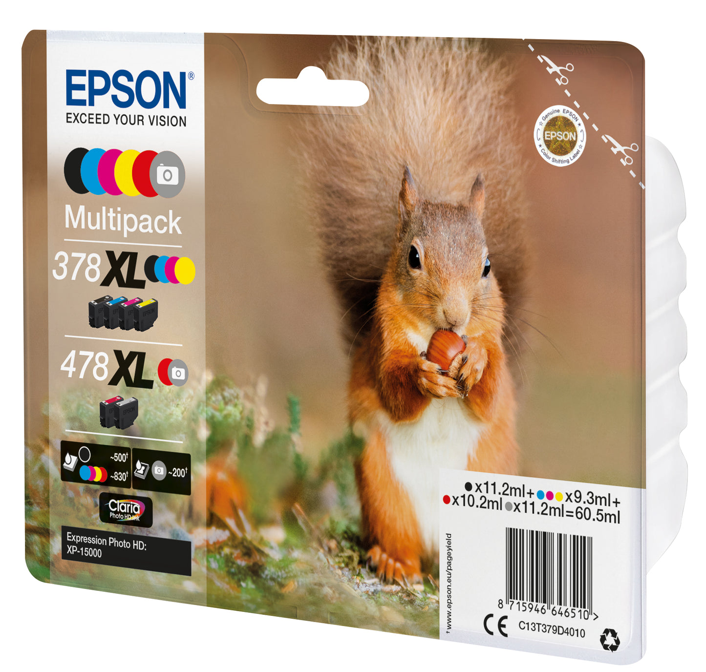 EPSON Multipack 6 colours 378XL/478XL Squirrel incl. R/G Clara Phto HD Ink