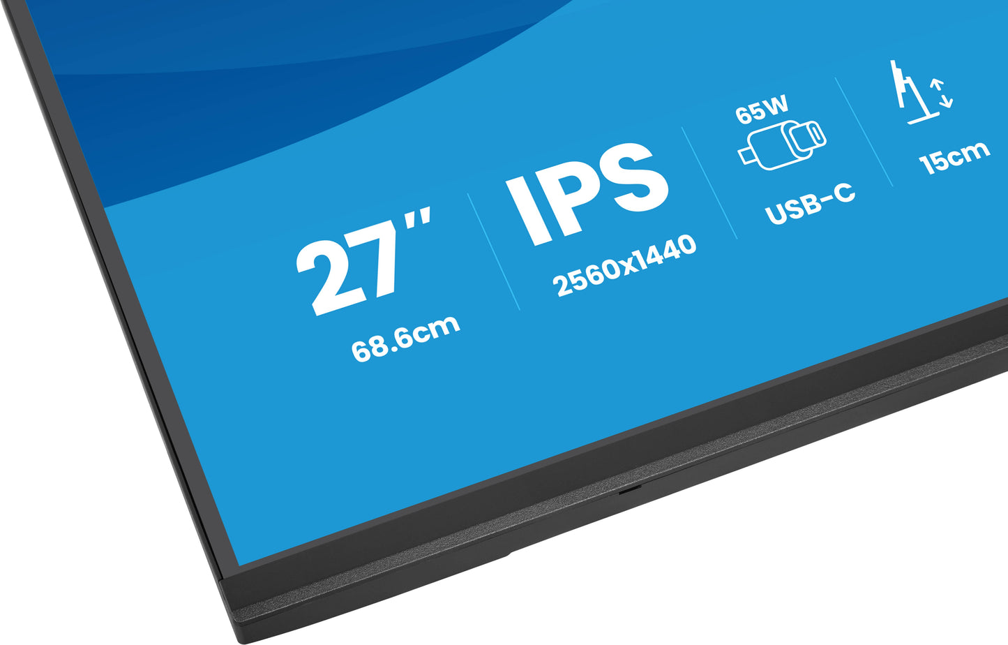Iiyama Prolite XB2797QSN-B1 27WIDE LCD, 2560 x 1440 QHD, IPS panel, LED Bl., Adaptive Sync, USB-Hub (2xOut v3.2 +2xUSB-C(7,5 Watt)), Pivot,