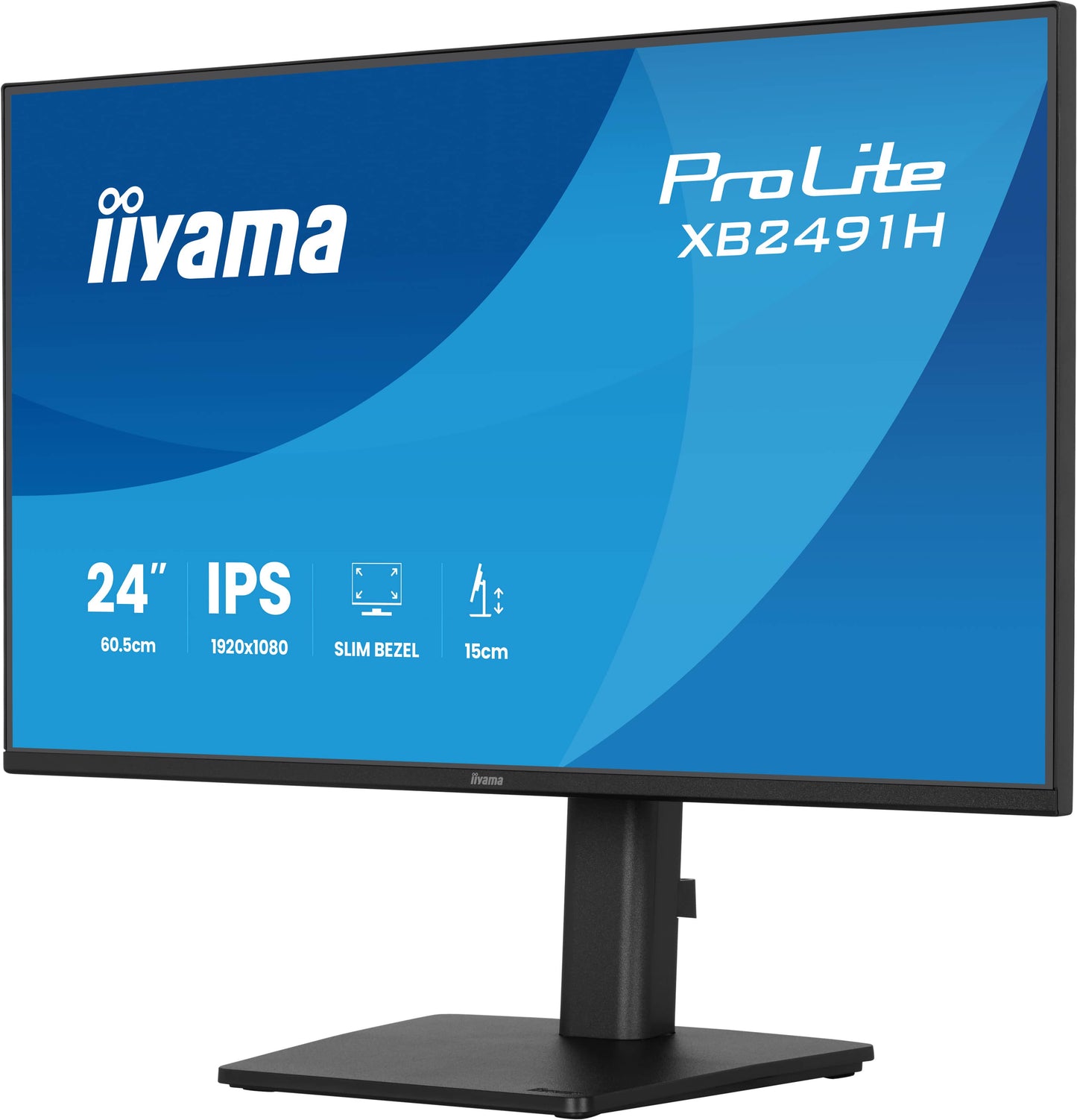 Iiyama Prolite XB2491H-B1 24WIDE LCD, 1920 x 1080, 120 Hz IPS panel, LED Bl., Adaptive Sync, Pivot, Height Adjust.(15cm), 350 cd/m², 1500:1