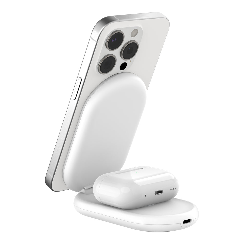 BELKIN BOOSTCHARGE Qi2 15w Magnetic 2in1 Stand White