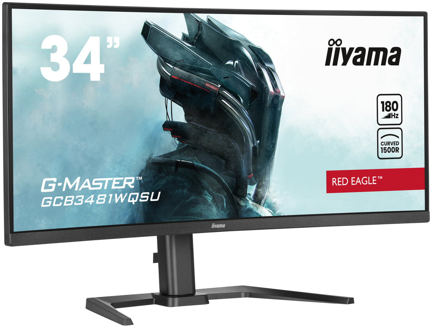 IIYAMA GCB3481WQSU-B1 G-Master Red Eagle 34inch UW VA Curved 1500R UWQHD 180Hz 500cd/m2 0.3ms 2xHDMI 2xDP 4xUSB 3.2 HDR400 Speakers