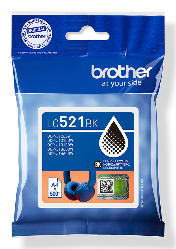 BROTHER Black ink cartridge yield up to 500 pages