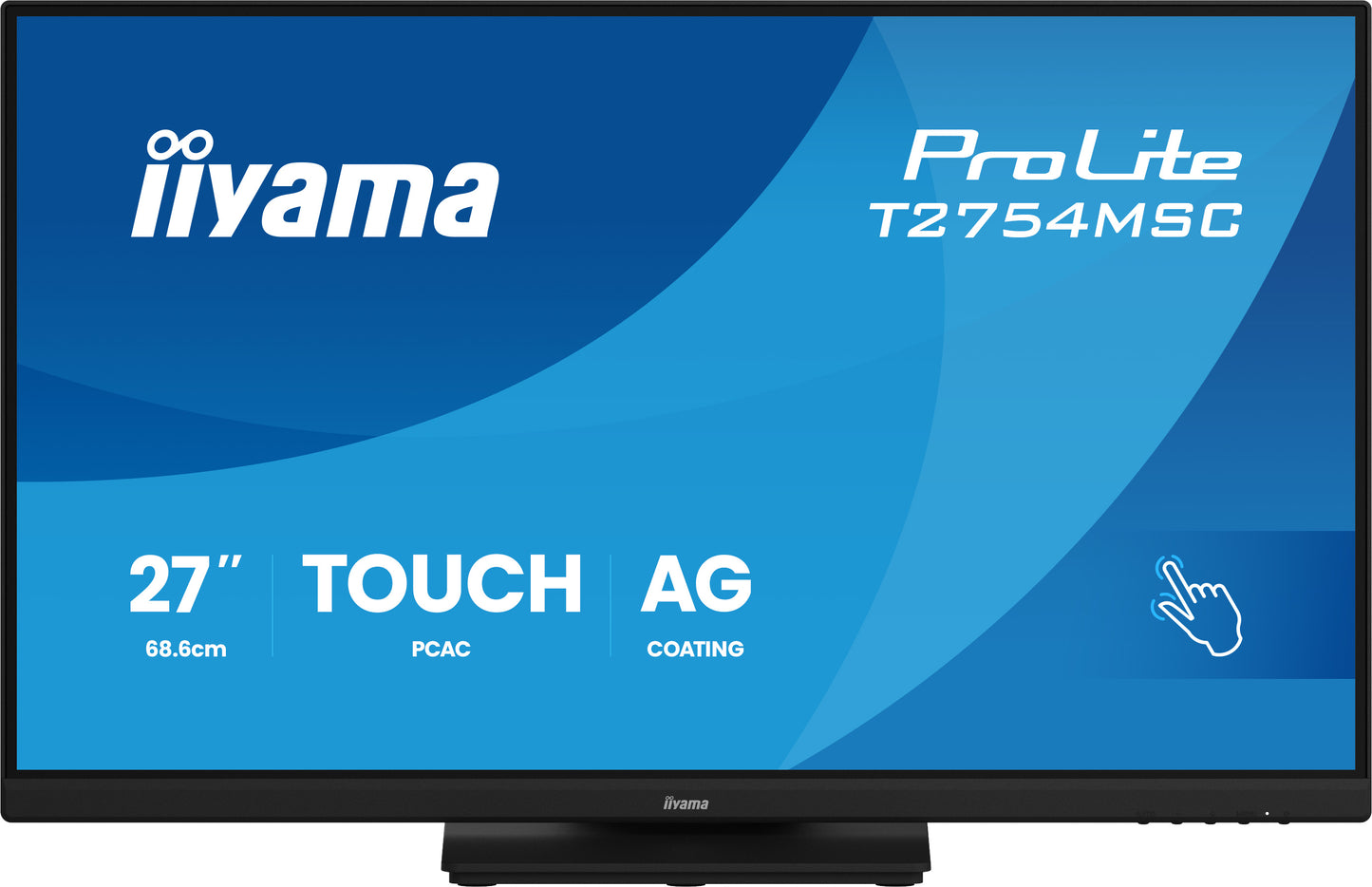 IIYAMA 27inch InCell PCAP 10P Touch Anti Glare 25perc Haze 1920x1080 IPS-panel Slim Bezel Speakers VGA HDMI Double Hinge stand